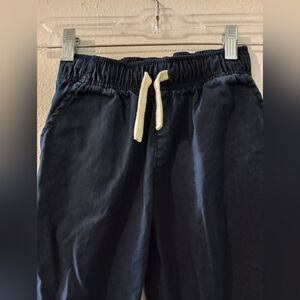 Place Boys Dark Blue Joggers with Cream Drawstring